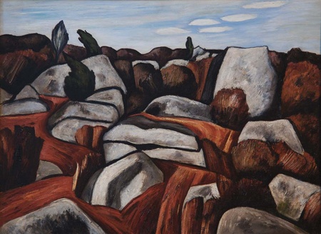 Dogtown was the subject of many works by painter Marsden Hartley.  You can see "Rock Doxology" in the Cape Ann Museum, Gloucester, Mass.