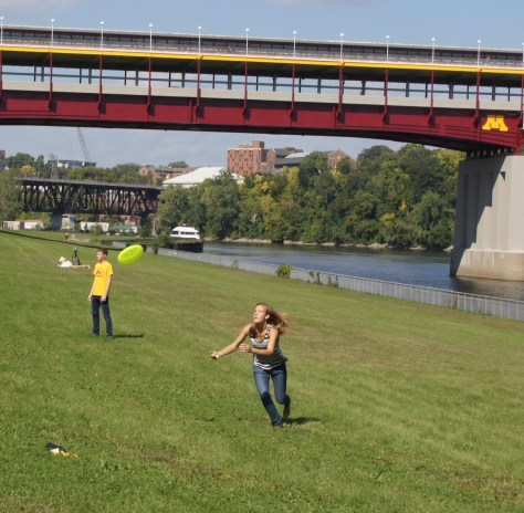 Bohemian Flats in Minneapolis is now a pastoral play area across from the University of Minnesota.