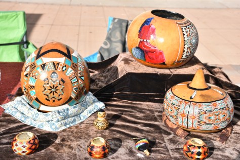 painted gourds at Las Cruces Farmers Market www.offthebeatenpagetravel.com