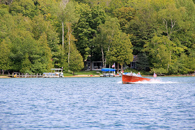 Boating on Walloon Lake Michigan where Ernest Hemingway spent his boyhood summers